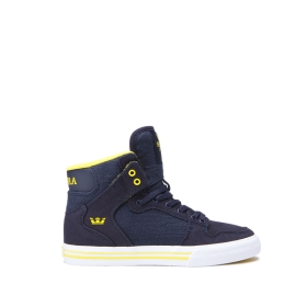 Supra VAIDER Høye Sneakers Barn Marineblå/Gul/Hvite | NO-90843